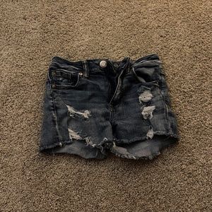 Ripped jean shorts